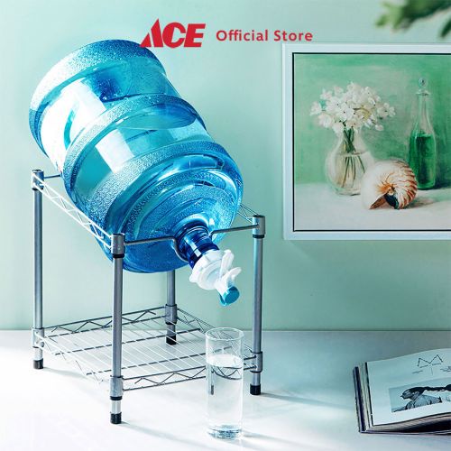 Bergaransi Krisbow Stora Rak Galon Single - Silver Tempat Penyimpanan Galon Air Minum Rak Dispenser