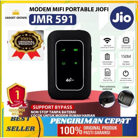 MIFI MODEM JIO JIOFI JMR591 TELKOMSEL 4G LTE 14GB Support All Operator