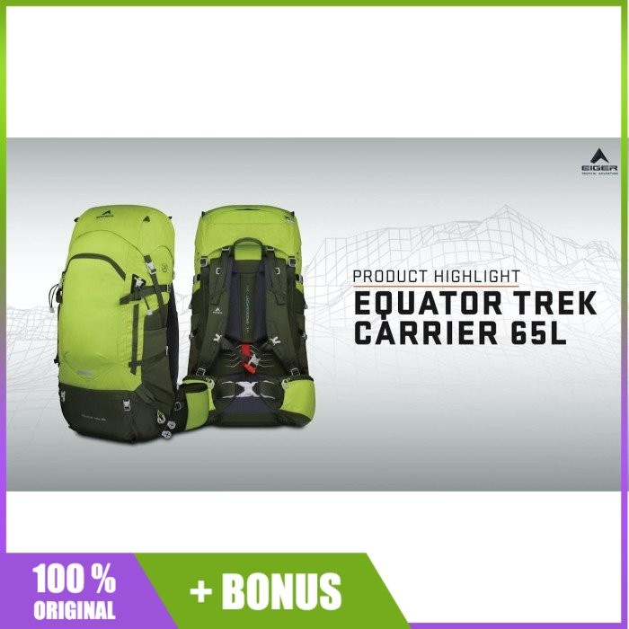 Tas Carier Eiger Equator Trex 65 Carrier Lime 91000 4200 Original Awet
