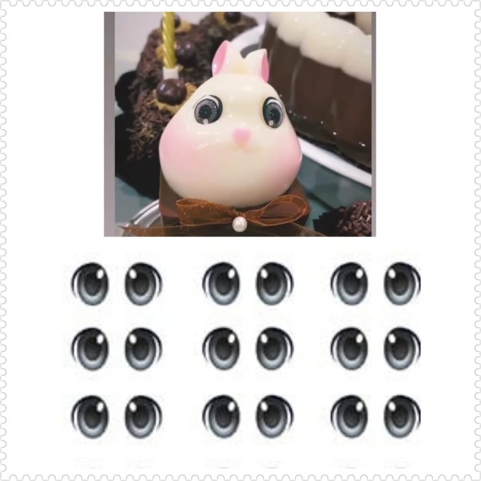 

Promo [ Best Seller ] edible sticker eye rabbit / sticker yang bisa di makan model mata - 1 cm