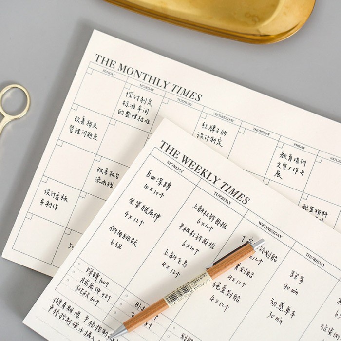 

The Times Weekly & Monthly Planner Memopad / Desk Notepad - Weekly Times