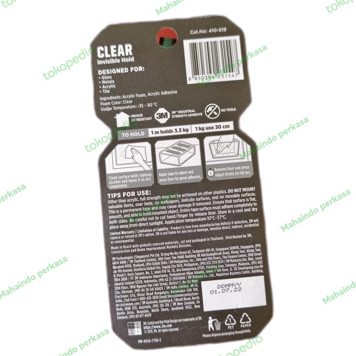 

3M Scotch Strong - Double Tape 410-S19 - 3M Clear Super Kuat 3.3kg