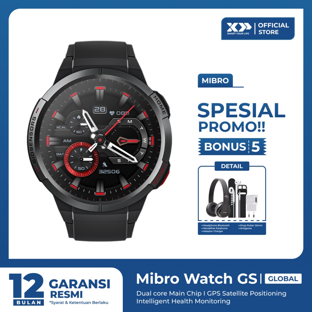 Mibro Watch GS Smartwatch AOD GPS 70 Sport Modes - Garansi Resmi