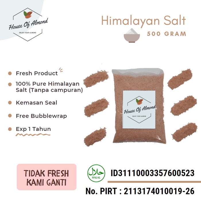 

New Produk Termurah Garam Himalayan Pink salt 500gr organic