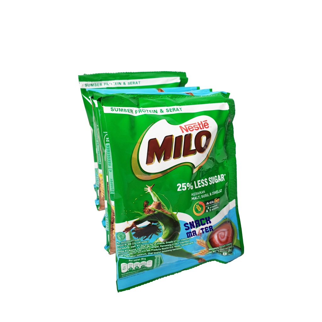 

Milo Less Sugar Susu Bubuk - Netto 10bks x 28gr