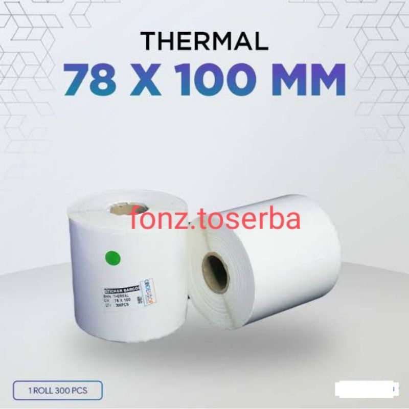 

sticker thermal stiker label thermal 78x100 300pcs roll barcode