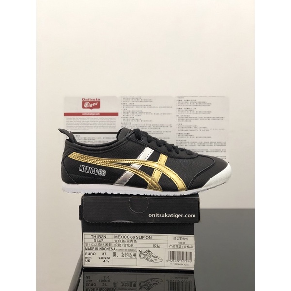 Sepatu Onitsuka Tiger Mexico 66 Black Gold Silver