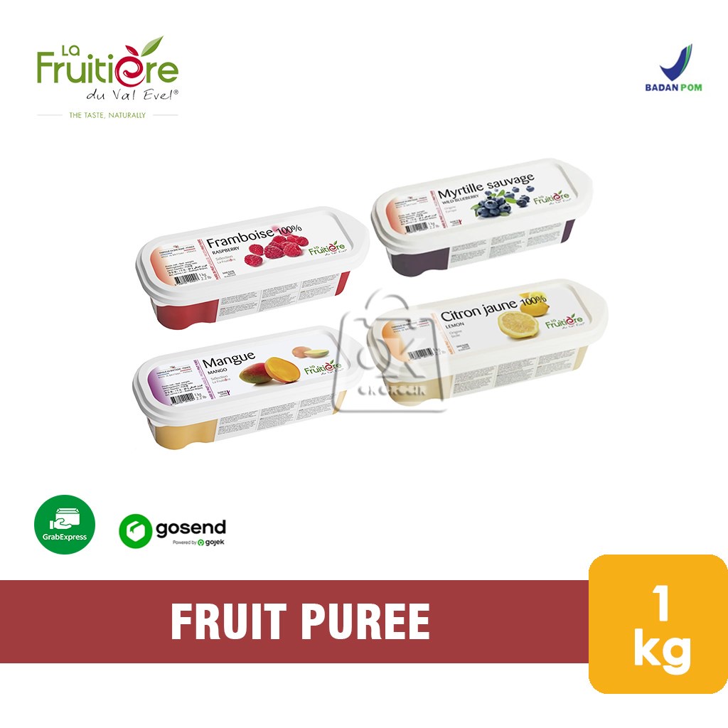 

Fruit Puree La Fruitiere Raspberry / Mango / Lemon / Wild Blueberry 1 Kg (KHUSUS INSTANT)