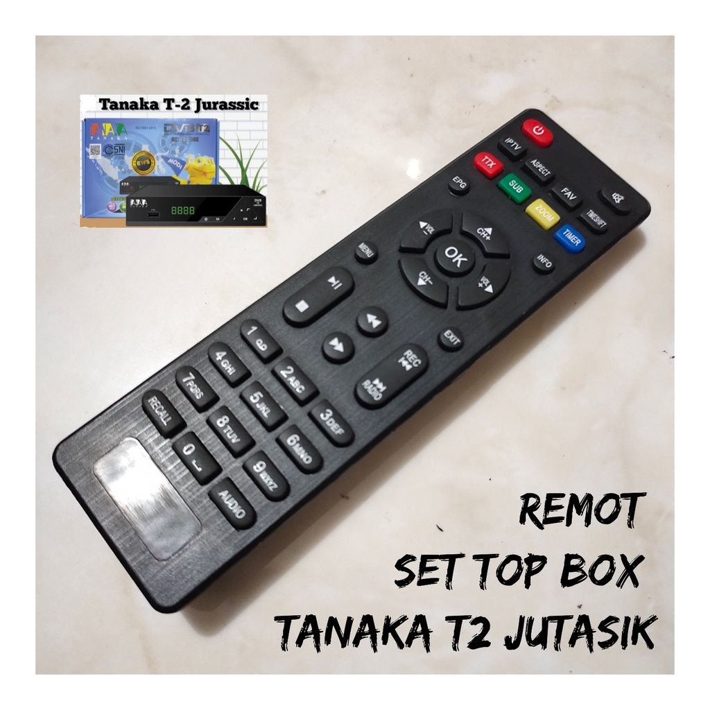 Remot Remote Set Top Box Tanaka Stb Dvb-T2 Tanaka Bodi besi bentuk lama tanpa setting