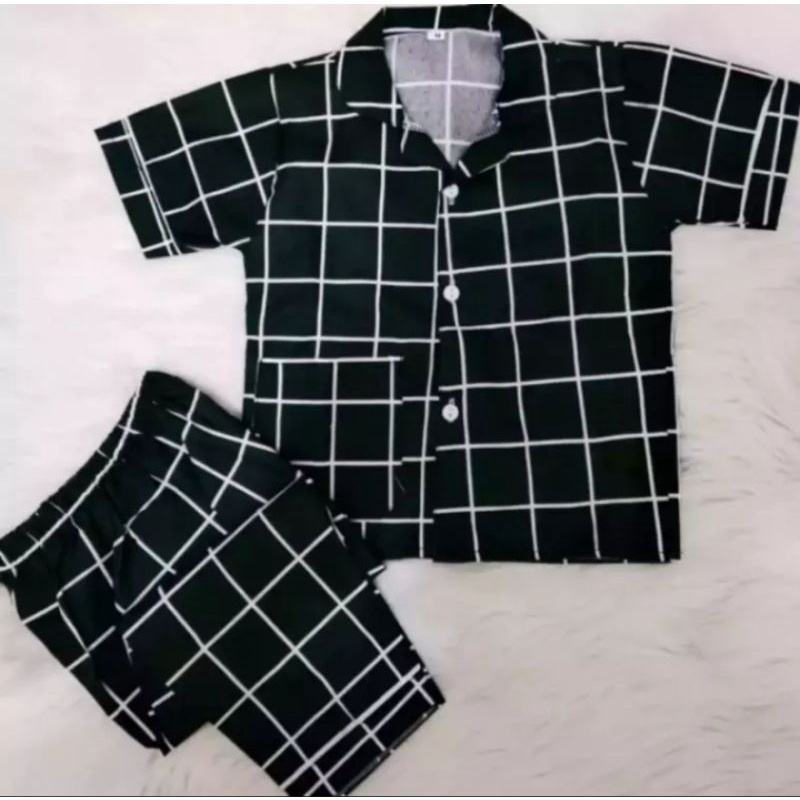 Set piyama kotak kotak anak 0-16 thn terlaris baju anak laki laki baju anak perempuan baju tidur ana