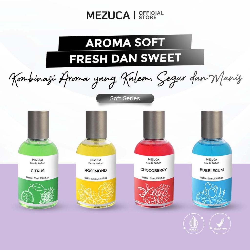 Dapat 4 Botol Parfum SOFT SERIES Mezuca BPOM Eau de Parfume Original