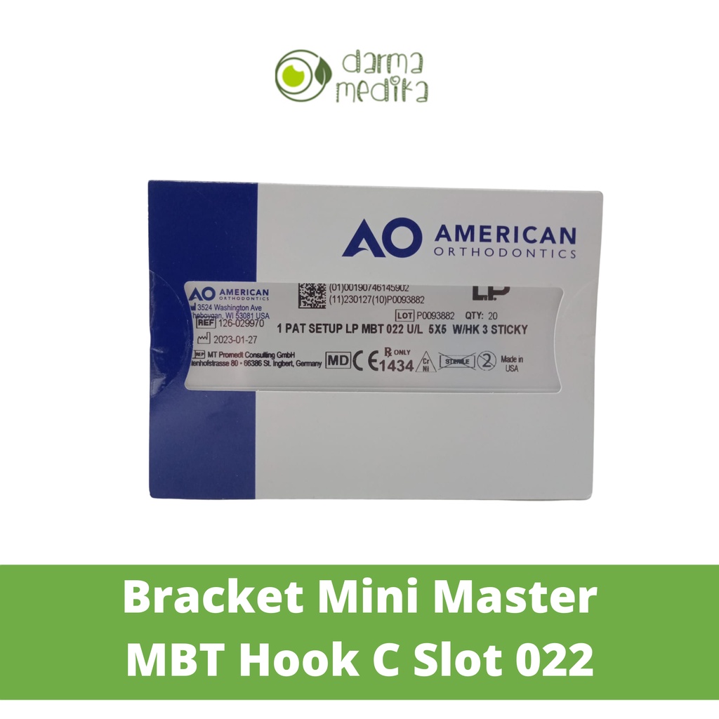 Bracket Mini Master MBT Hook C Slot 022  American Orthodontics AO Ori