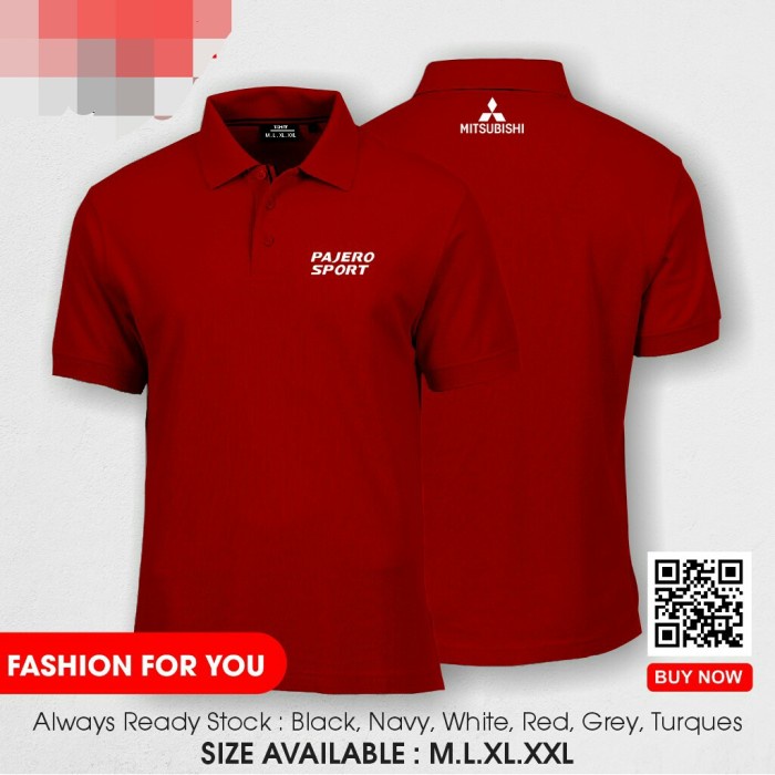 KAOS POLO PAJIRO SPORT KAOS POLO MITSUBISHI FULL BORDIR - Merah, M