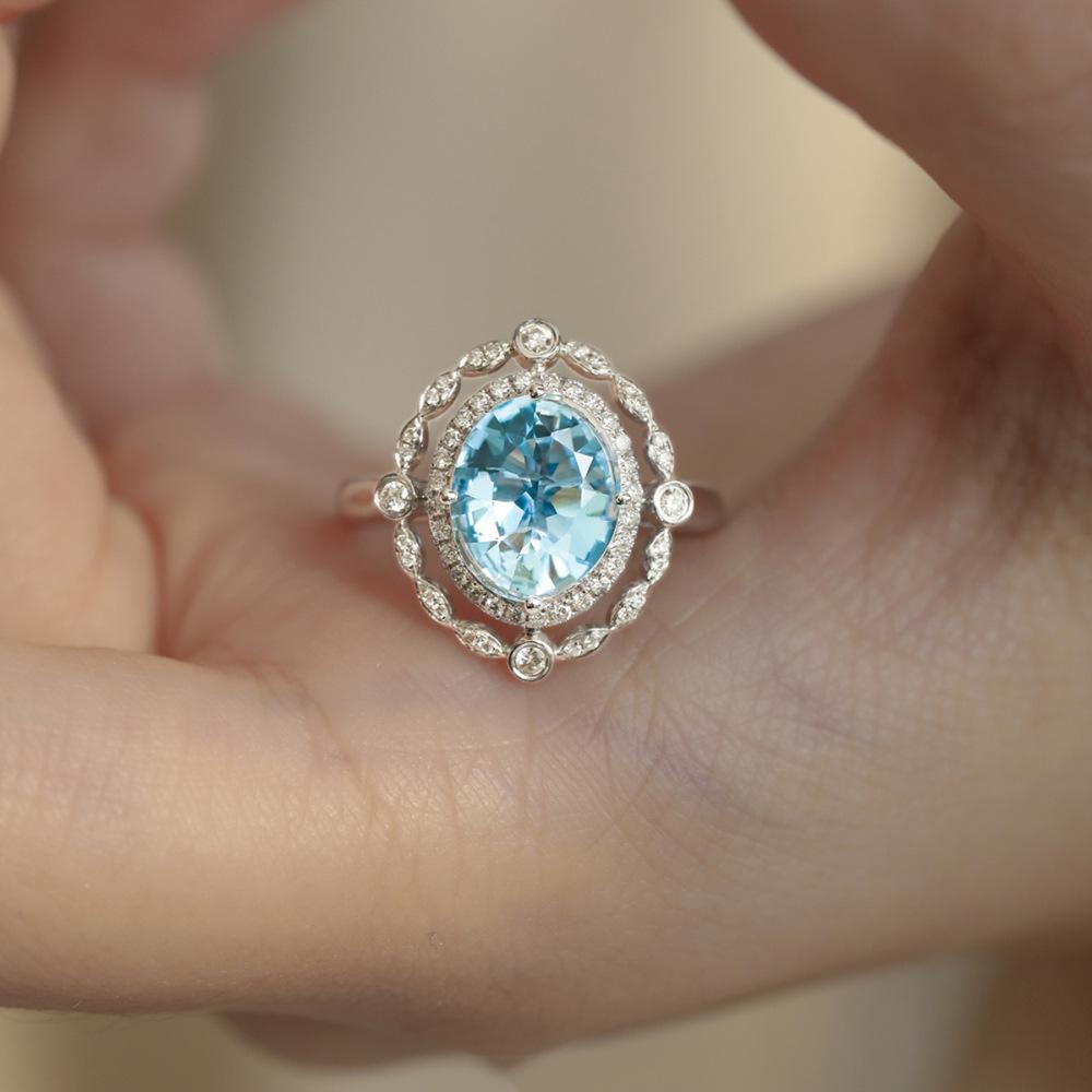 R-011 Saturn Aquamarine Ring