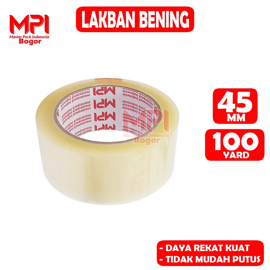 

6 PCS - Lakban Bening MPI 45 MM x 100 YARD Bc / Lakban Untuk Packing - Master Pack Indonesia Bogor