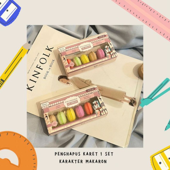 

PENGHAPUS KARET HAPUSAN PENSIL 1 SET MODEL MAKARON KEPERLUAN SEKOLAH