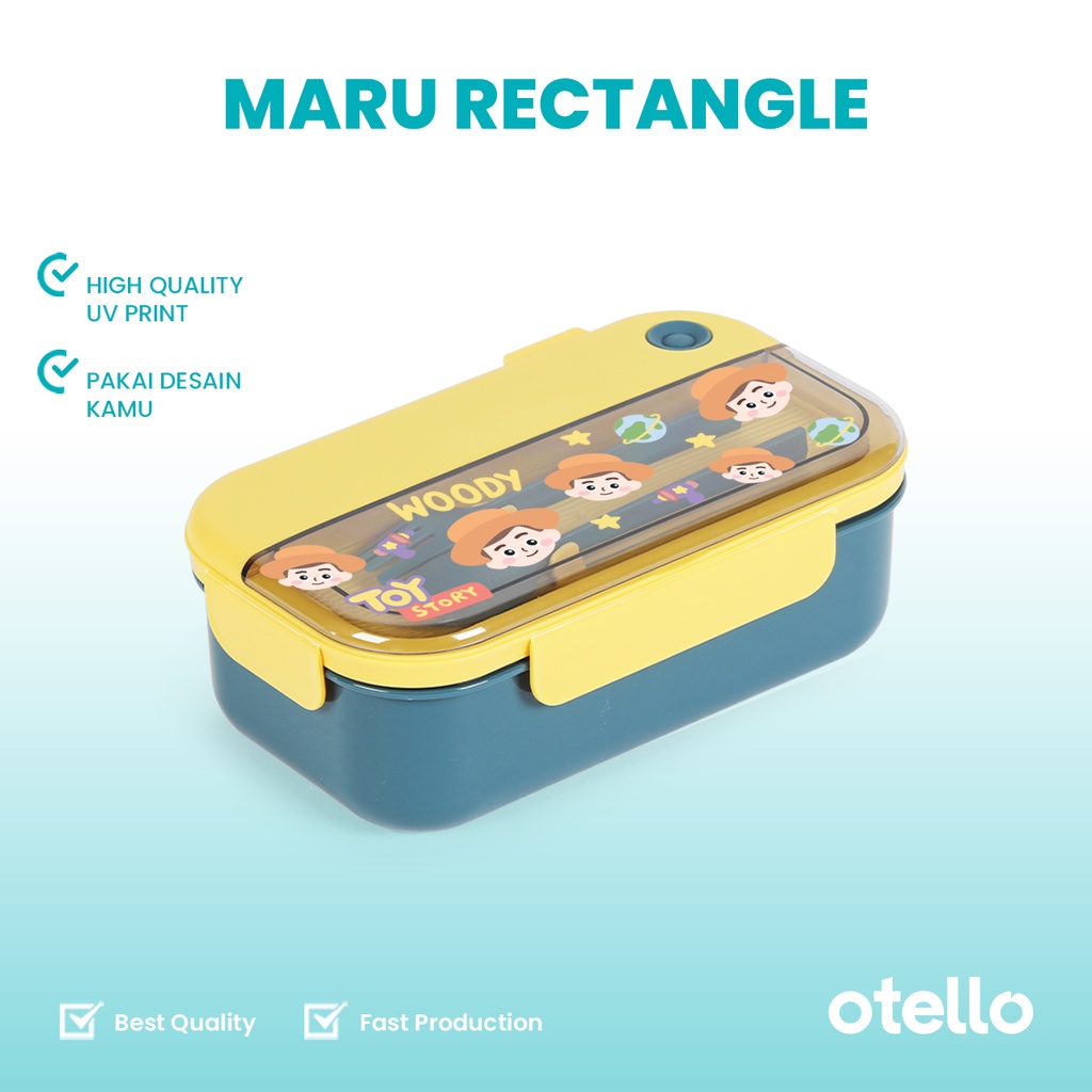 Otello Custom Tempat Makan Lunch Box Maru Rectangle Kotak Bekal Anak Bento Print