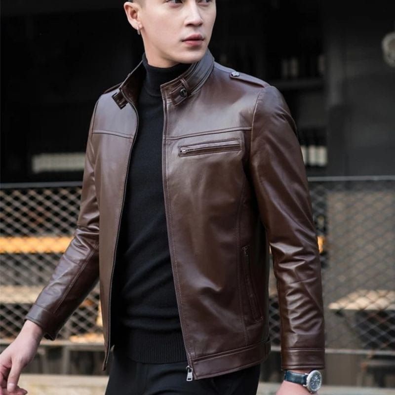 Jaket Kulit Pria Original Elegan 100% Kulit Asli Bisa COD