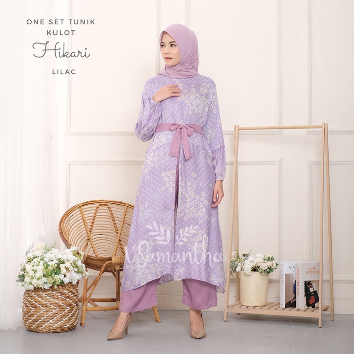 best -vSamantha - One Set Tunik Kulot Hikari - Lilac