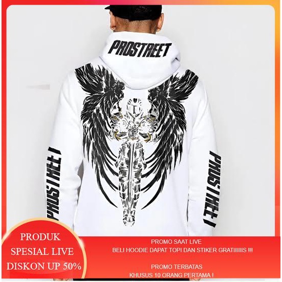 HOODIE PROSTREET GUARDIAN RIDE PUTIH HOODIE PRIA  HOODIE SUNMORI HOODIE PROSTREET HOODIE MOTOR HOODI
