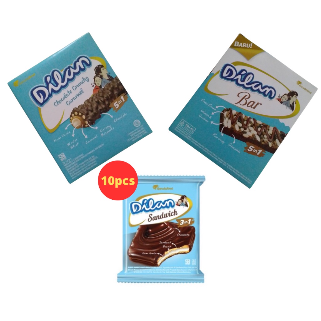 

GARUDA FOOD DILAN Chocolate Crunchy Caramel/Bar/Sandwich @RIZKYSTORE#