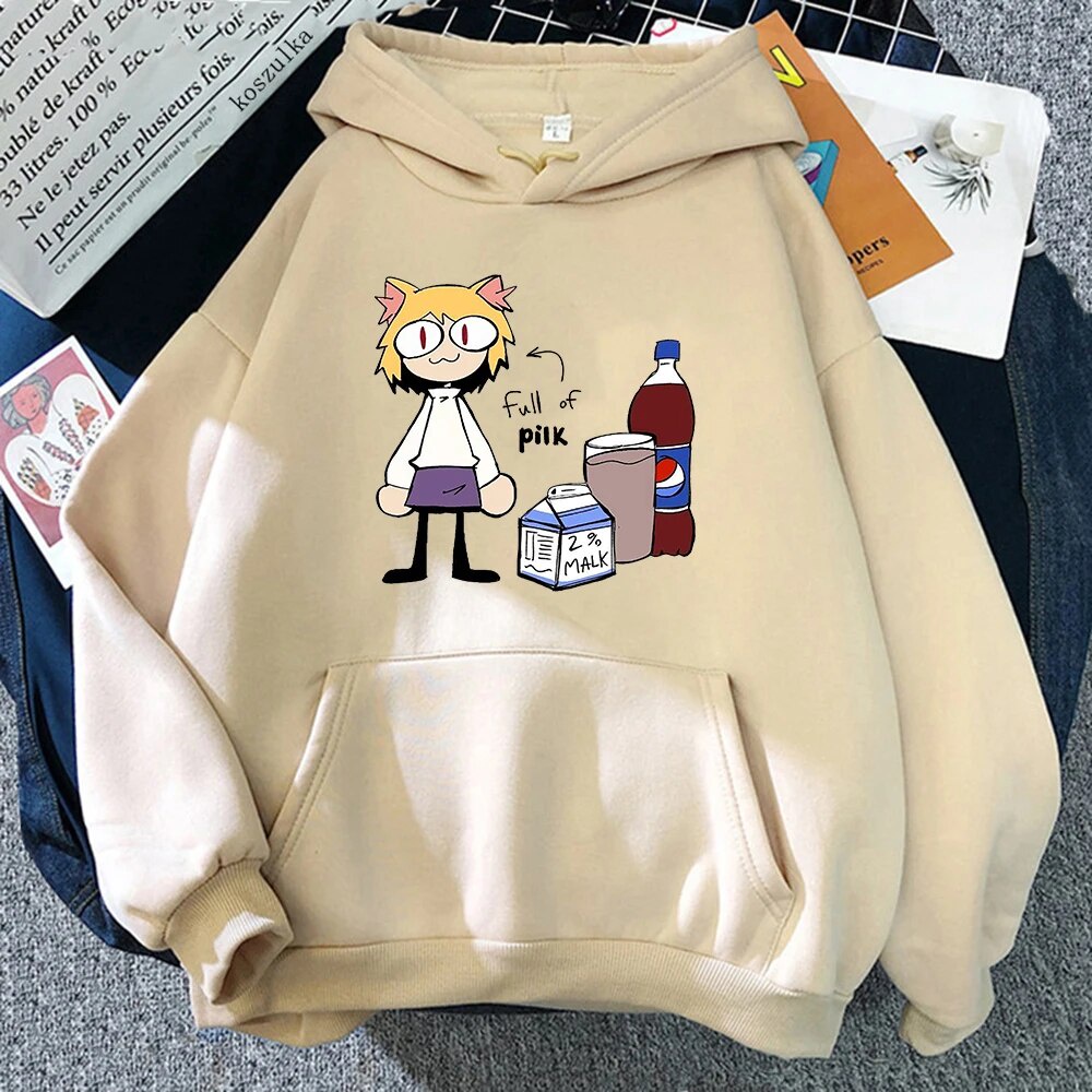 Anime Melty Blood Neco Arc Pilk Hoodie Aesthetic Unisex Cartoon Pullovers