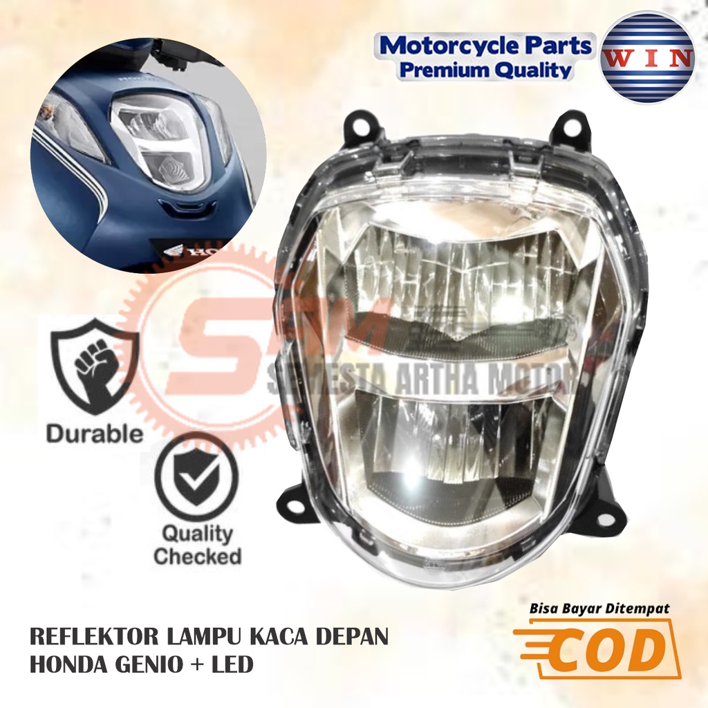 Lampu Depan Reflektor LED Honda Genio 2019 Headlamp Mika Kaca Motor