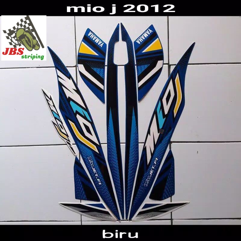stiping mio j stiker  yamaha mio j teen 2012 biru