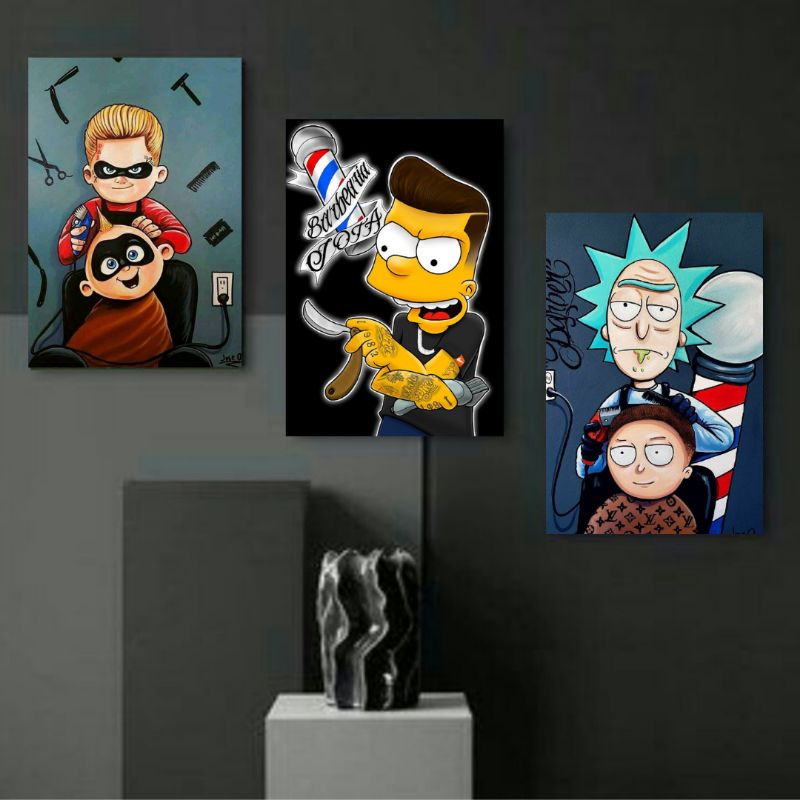 -Dekorasi Hiasan Dinding Walldecor Barber shop Vintage Poster Kayu Pajangan Hiasan Dinding Dekorasi 