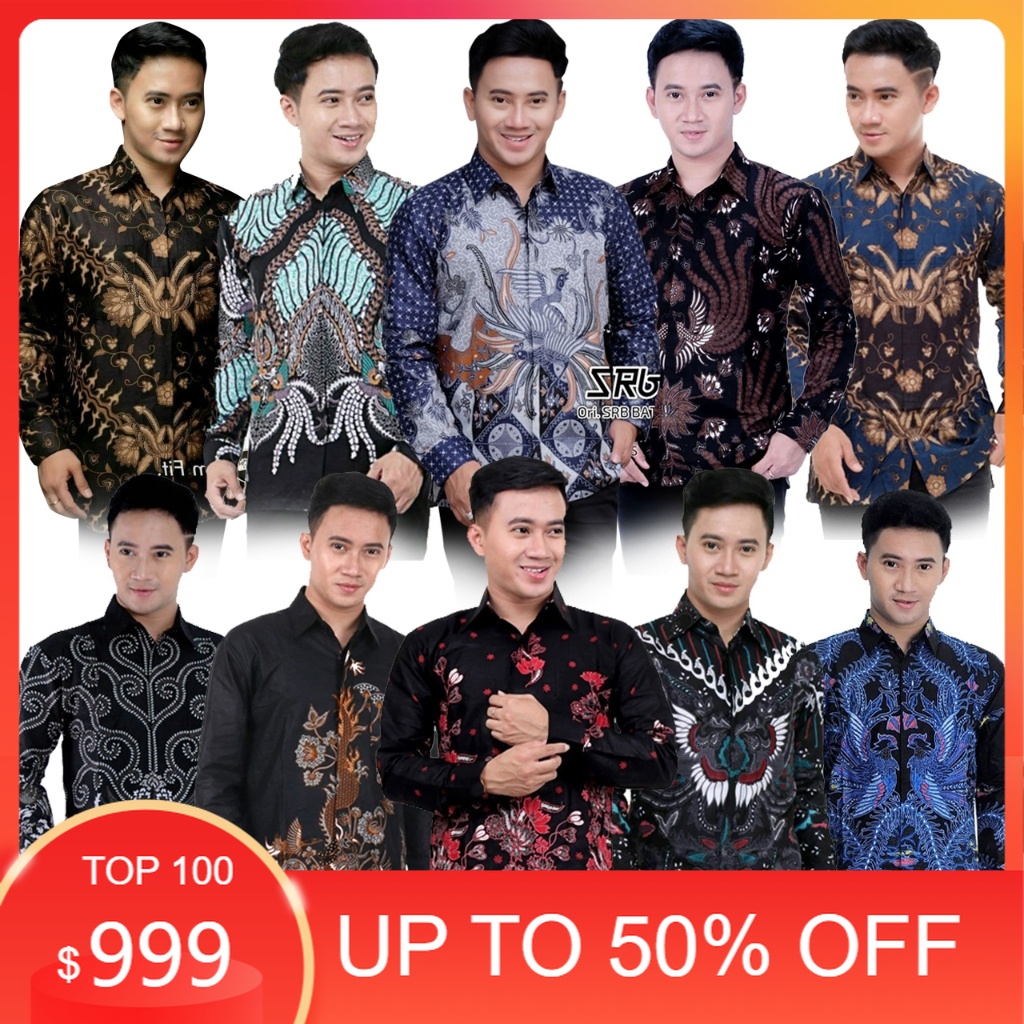 Kemeja Batik Pria lengan panjang terlaris terbaru Baju Batik Pria modern/Kondangan nikahan resepsi