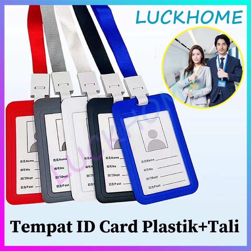 

Name Tag ID CARD Holder Nilon + Tali Lanyard Gantungan Kartu Casing ID Card Gantungan Kartu ID Card Plate