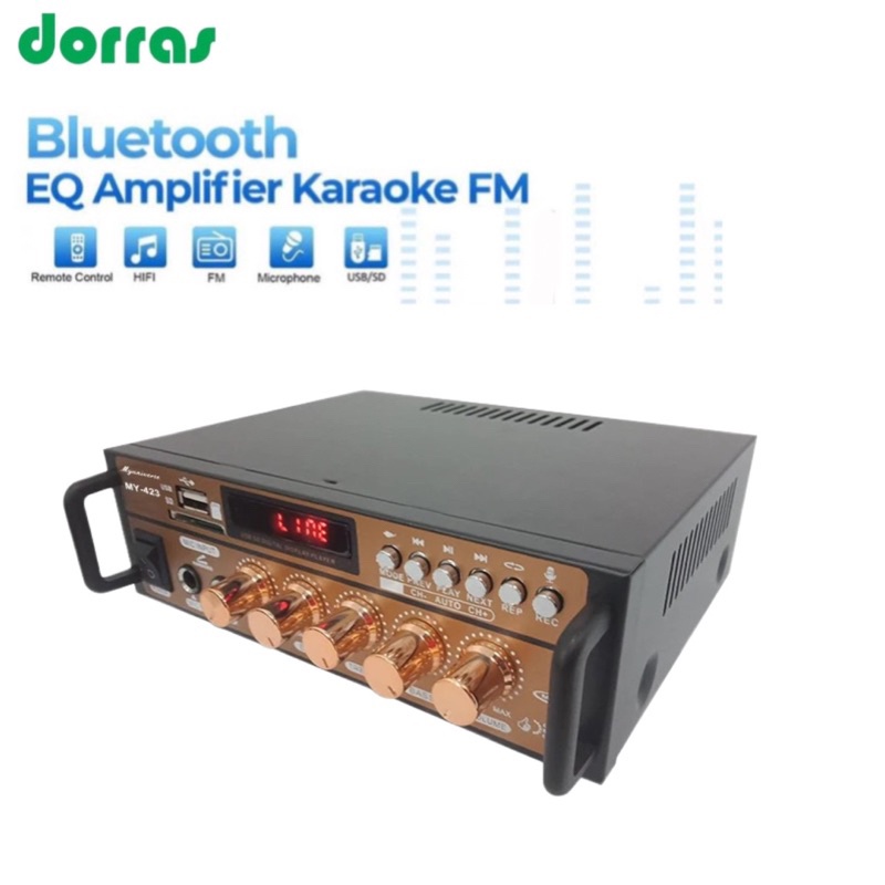 Power Amplifier Bluetooth DORRAS Karaoke DS-198B Karaoke Stereo + MP3 Player Ampli Bluetooth DORRAS 