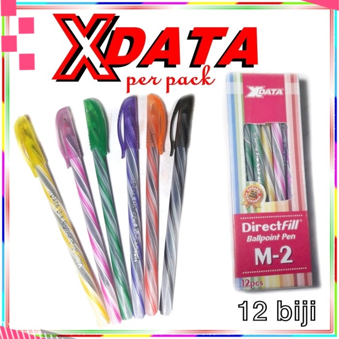 

(12pcs) XData Pulpen Bolpen Ulir Warna-Warni X Data 0,5 /Pen Ulir MURAH GROSIR ATK BUKU BOLPEN