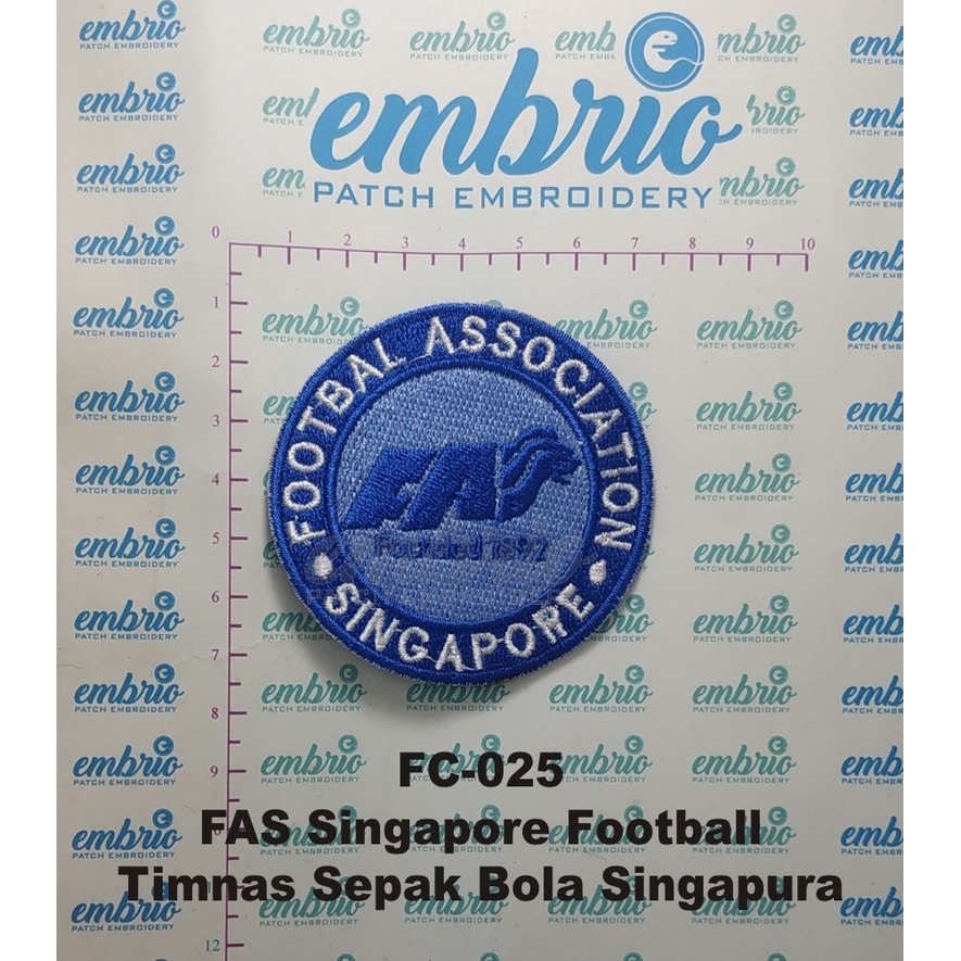 Bordir Patch Jogja FC-025 Patches FAS Singapore Football Bordir Logo Jersey Timnas Sepak Bola Singap