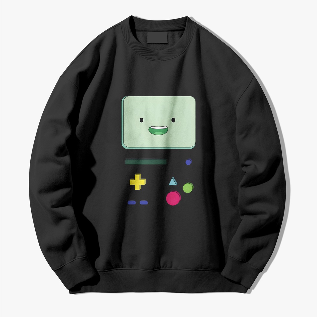 Crewneck sweater Sweatshirt Adventure time BMO Sweater Polos unisex pria dan wanita  size M-XL