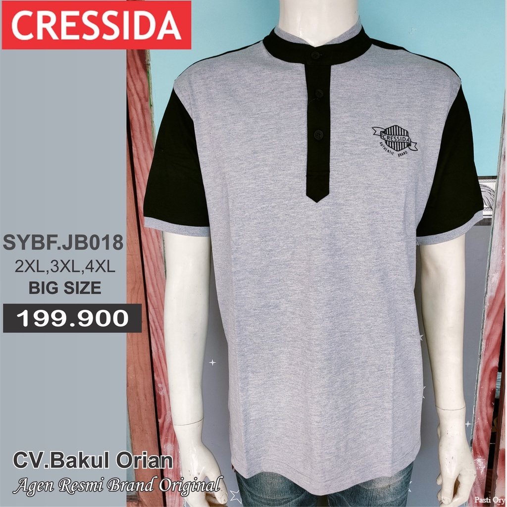 Polo Shirt Pria Kaos Kerah Big size Cressida Original - Sybf.Jb018 Jumbo Pasti ori