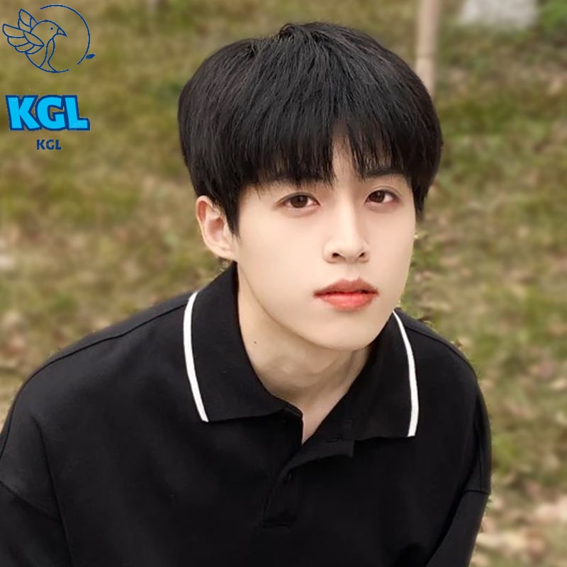 【Pengiriman cepat】Wig Pria Rambut Pendek Rambut Asli Penuh Rambut Asli Versi Korea Tampan Berbulu Al