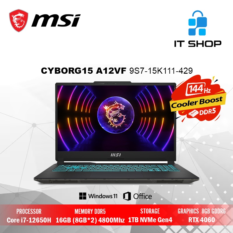 MSI Core i7 Cyborg 15 A12VF 9S7-15K111-429 Black