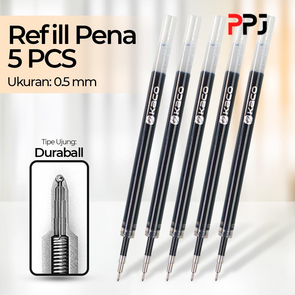 

PPJ Pena Pulpen Gel 0.5mm Tinta Hitam 5PCS for KACO Turbo - K1618 - Black