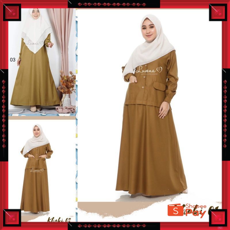 12.12 SERAGAM SALE / SERAGAM PDH Wanita Khaki Gamis Pemda Wanita Bahan Katun Toyobo Fodu Super Nyama