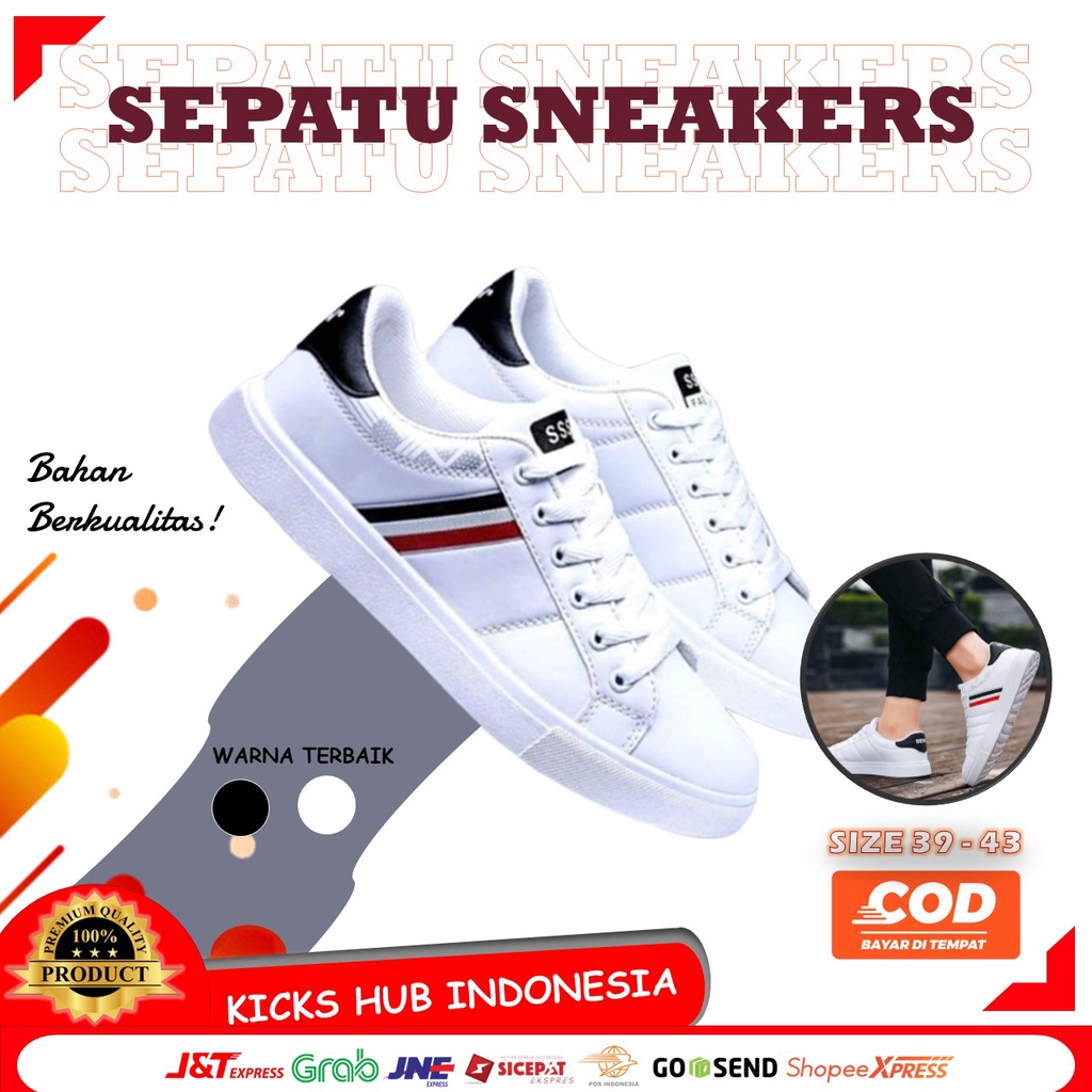 Sepatu Pria Dan Wanita Ss Senji Batik Sneakers Size 39-43 Fashion Warna Hitam Putih Kekinian