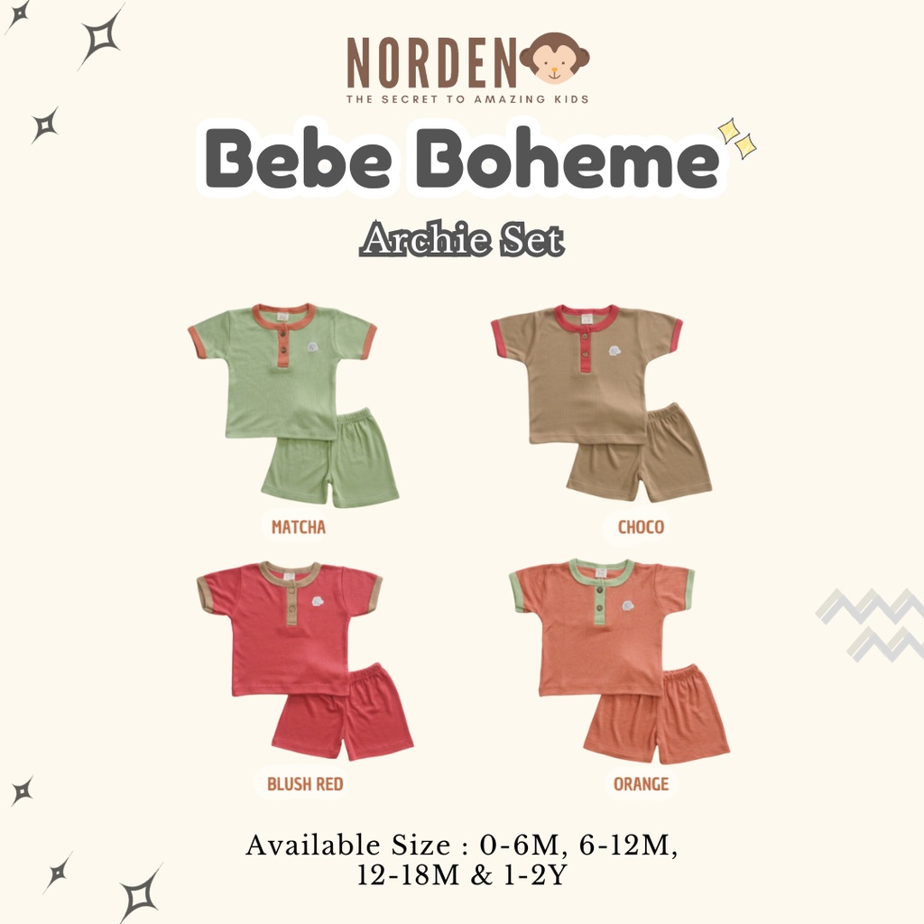 [ND] Bebe Boheme Archie Short Set / Setelan Baju Anak / Baju Anak