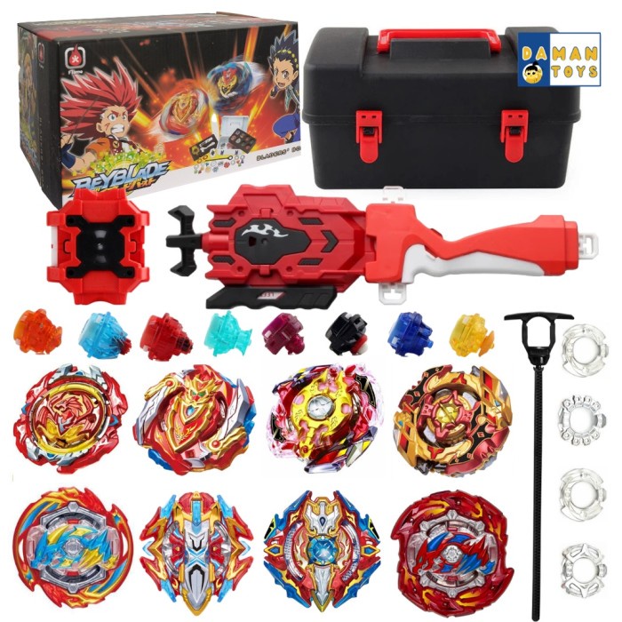 Vincenttt Gasing Beyblade Portable Box 8 In 1 Gangsing Set 12 in 1set Bayblade