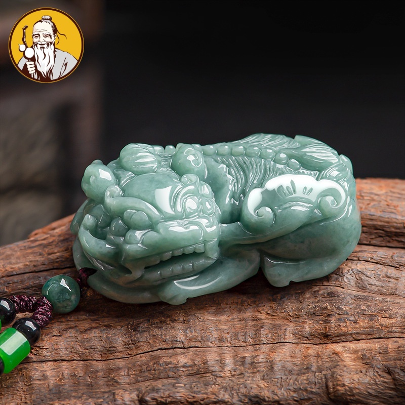 Dengan Sertifikat：Batu giok alami, liontin ingot Pixiu.