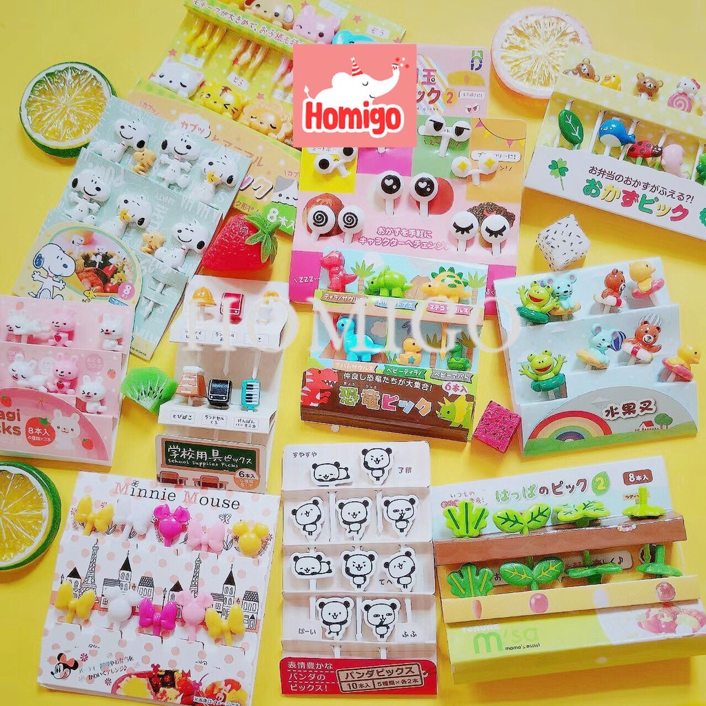 Homigo Tusukan Bento Karakter Tusukan Gemoy Lucu Garpu Bento Buah Kue Dessert Foodpicks Dekorasi Hia