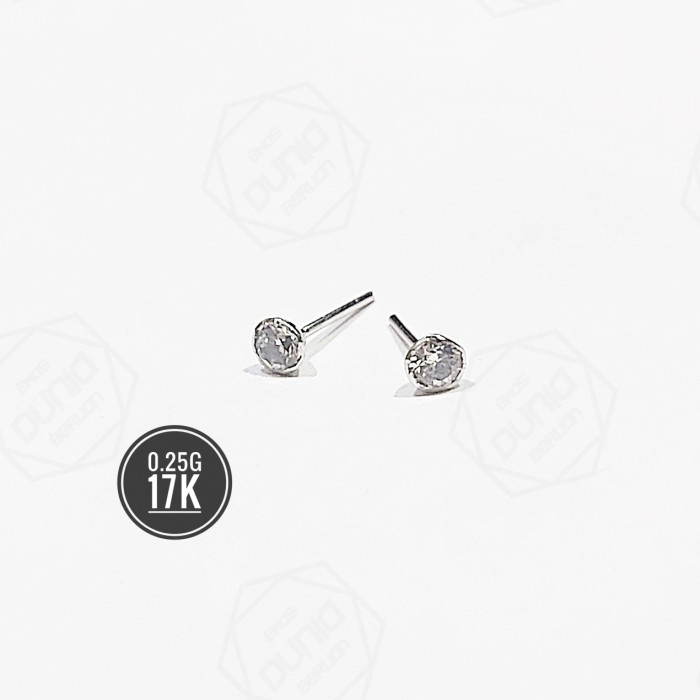 pelenis bayi anting putih tindik mata emas 0.25