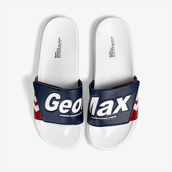 COD Geoff Max - Sigbert White Red | Sandals Slipper | Sandal Selop | Sandal Slide | Sandal Pria Wani