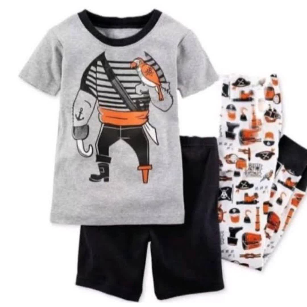 BAJU TIDUR SETELAN ANAK COWOK MOTIF BAJAK LAUT - BRAND CARTERS - BRAND ORIGINAL - PIYAMA ANAK COWOK 