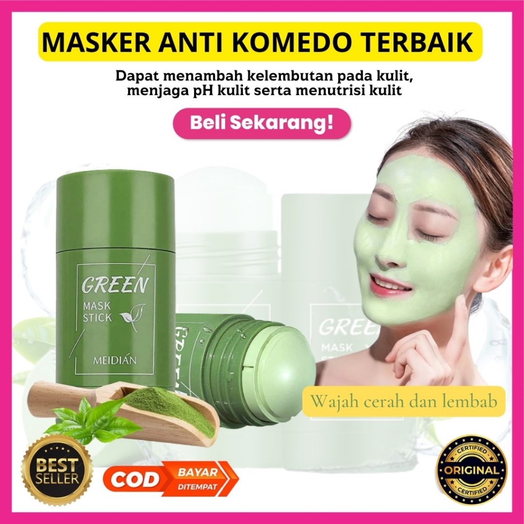 COD Green Mask Stick Original 100% / Meidian Green Mask Stick / Masker Green Tea / Green Mask Stik / Green Mask40gr