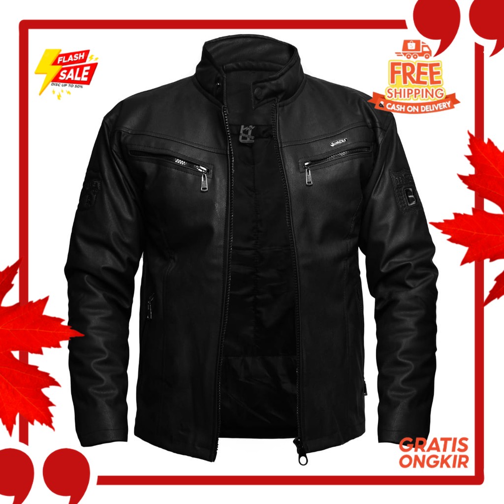 OUTFIT JKT48 TERBARU NEW ERA //Jaket Pria Terbaru Bankers BKR 006 / Jaket motor / jaket Semi kulit /